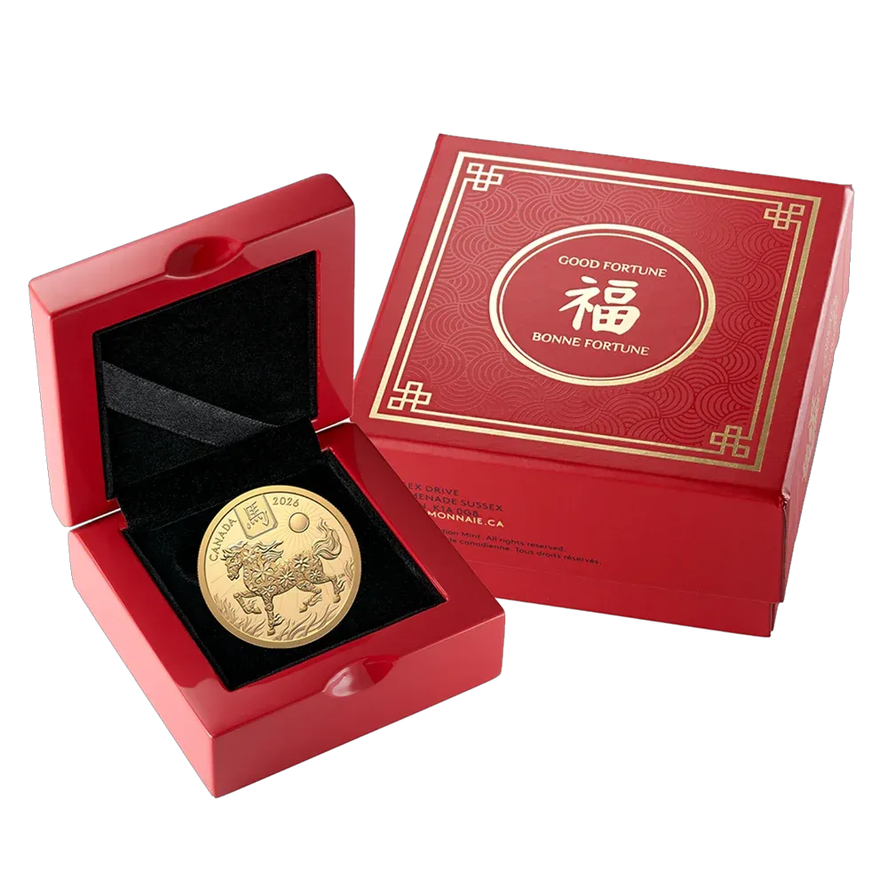 2026 Canada 15.43 g $100 Pure Gold Lunar Year of Horse Coin