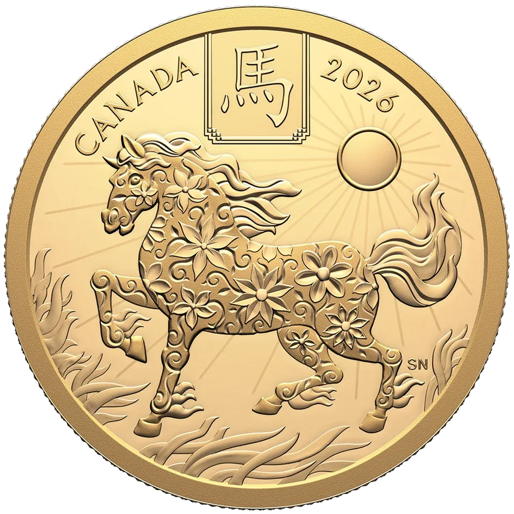 2026 Canada 15.43 g $100 Pure Gold Lunar Year of Horse Coin