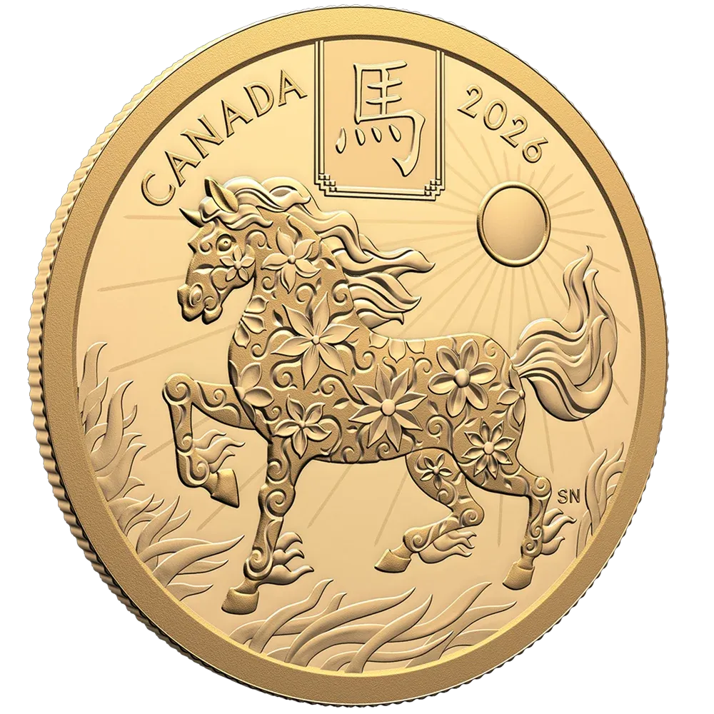 2026 Canada 15.43 g $100 Pure Gold Lunar Year of Horse Coin
