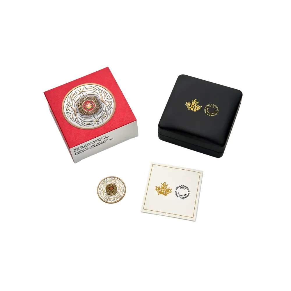 2026 Canada $20 .9999 Silver Dancing Ammolite Elements of Nature - Fire Coin