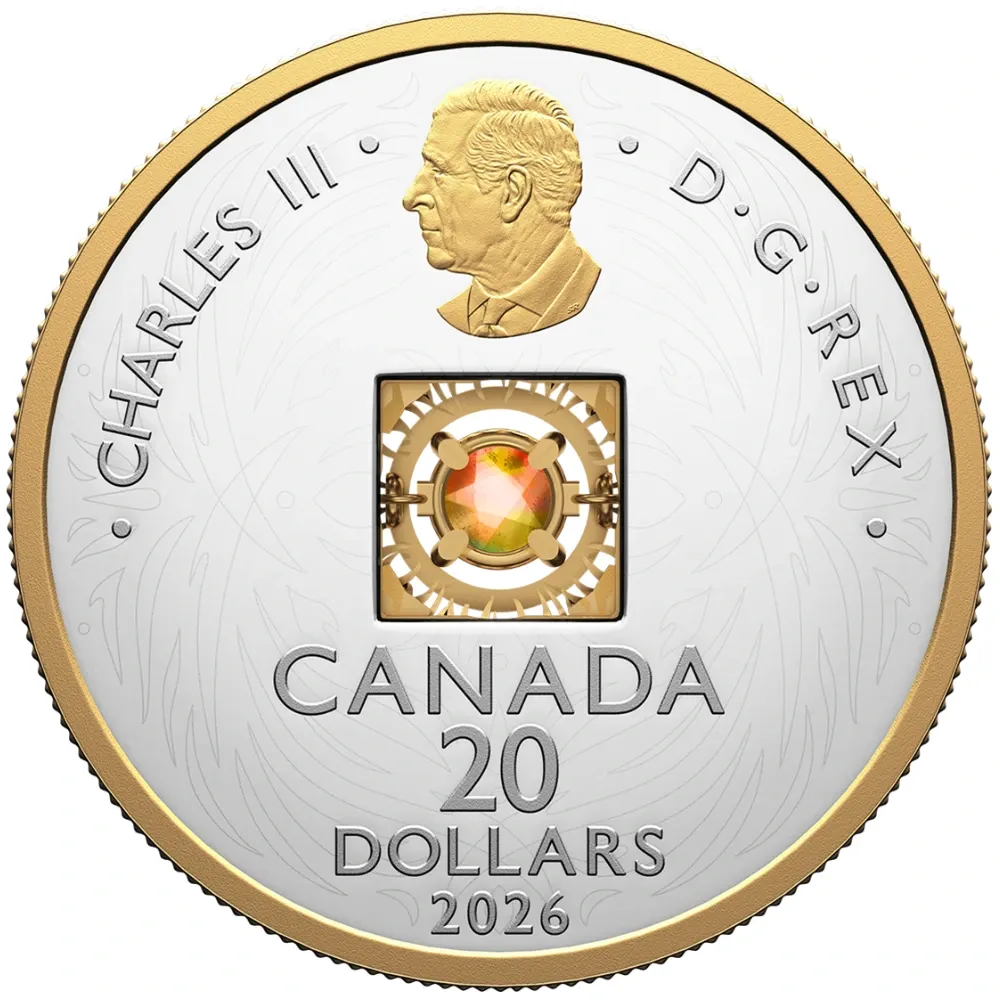 2026 Canada $20 .9999 Silver Dancing Ammolite Elements of Nature - Fire Coin