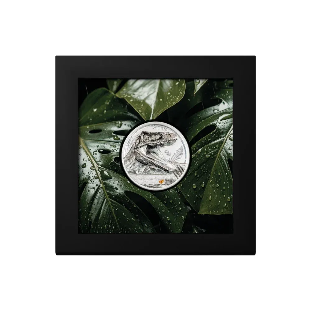 2026 Cook Islands 1 oz Silver Jurassic Relics - Carcharodontosaurus Coloured Proof Coin
