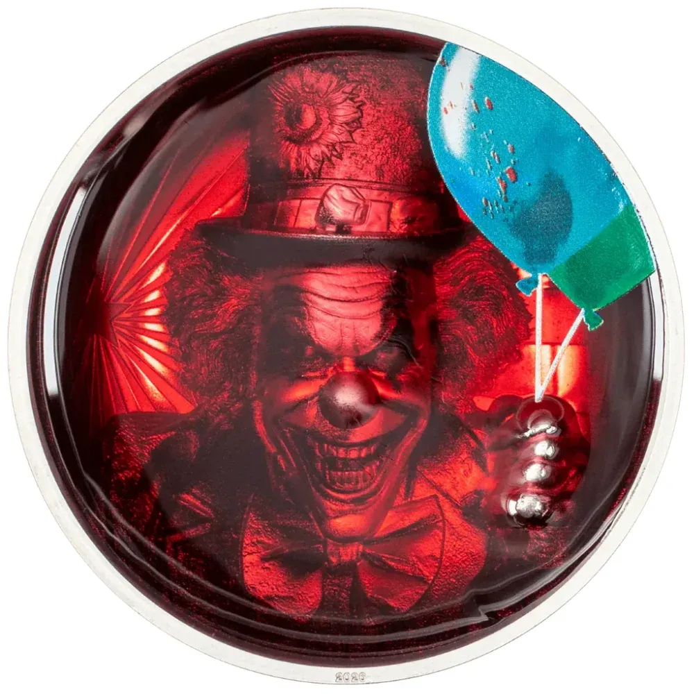 2026 Cook Islands 2 oz Silver Phobias Series - Coulrophobia Coloured Proof Coin