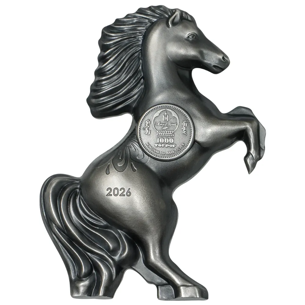 2026 Mongolia 1 oz Silver Lunar Year of Collection Wild Horse Antique Coin