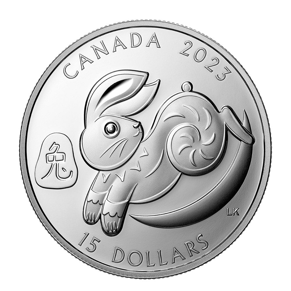 2023 Canada 1 oz Silver $15 Lunar Series Year of The Rabbit Proof Coin - RCM
