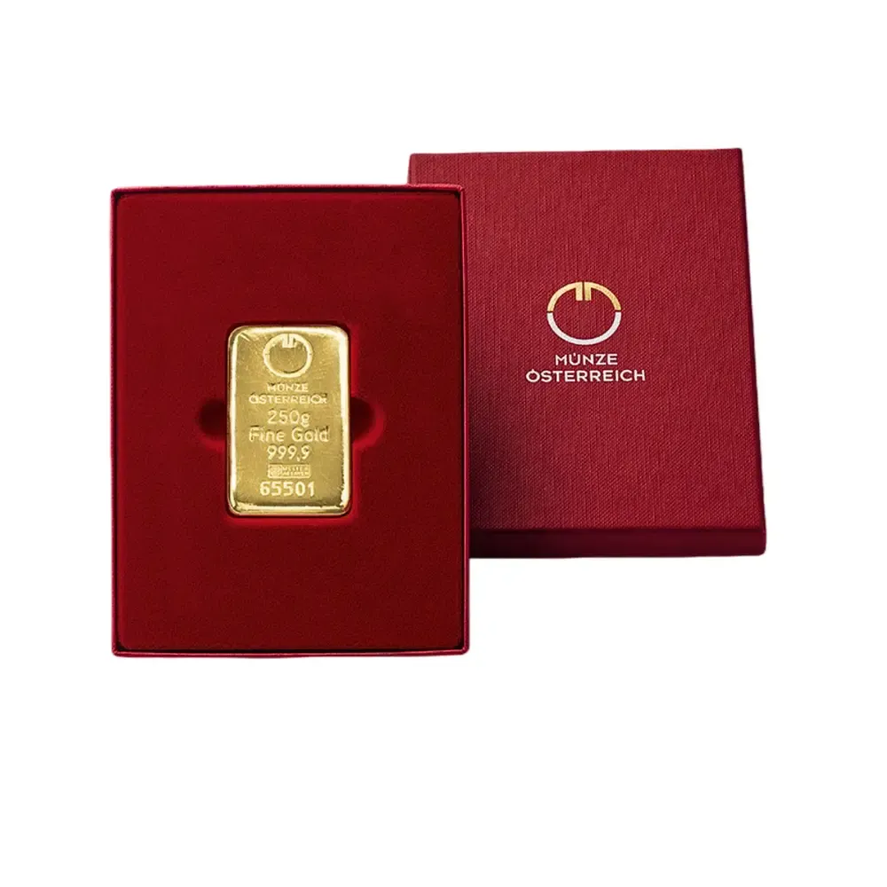 250g Austrian Mint Gold Cast Bar