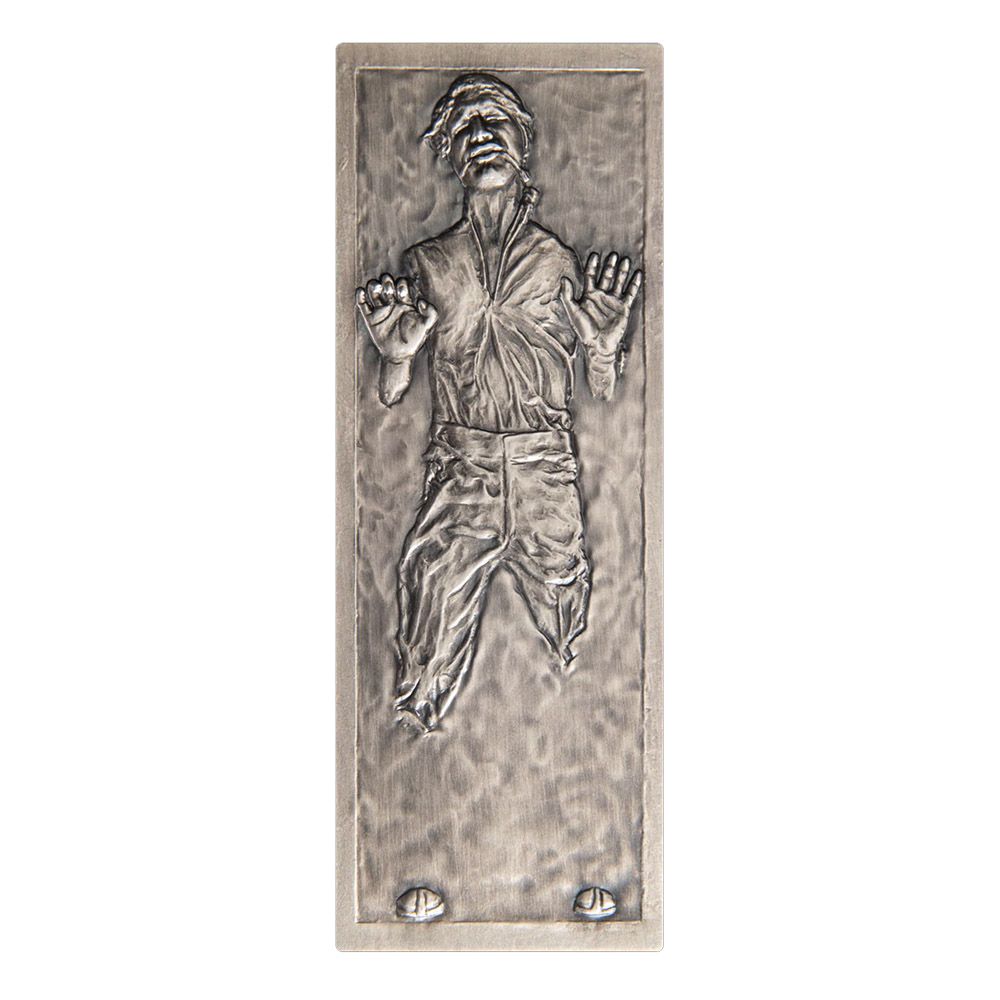 2022 Niue 3 oz .999 Silver $10 Star Wars Han Solo in Carbonite Antiqued Coin Bar
