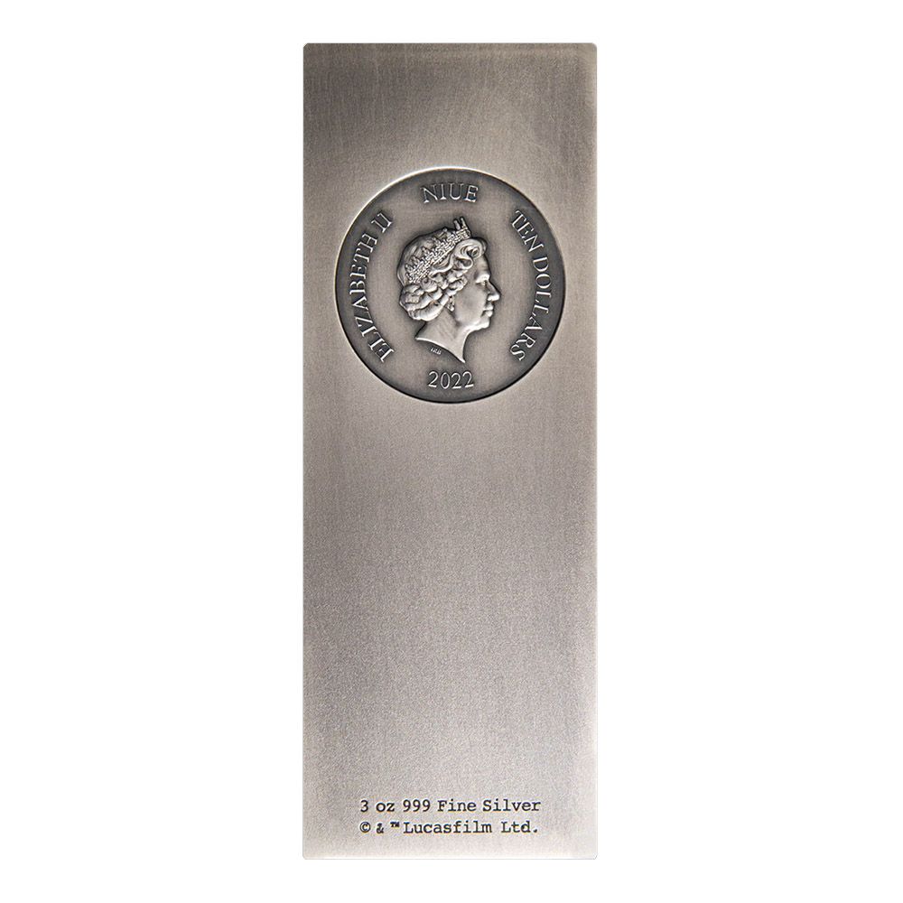 2022 Niue 3 oz .999 Silver $10 Star Wars Han Solo in Carbonite Antiqued Coin Bar