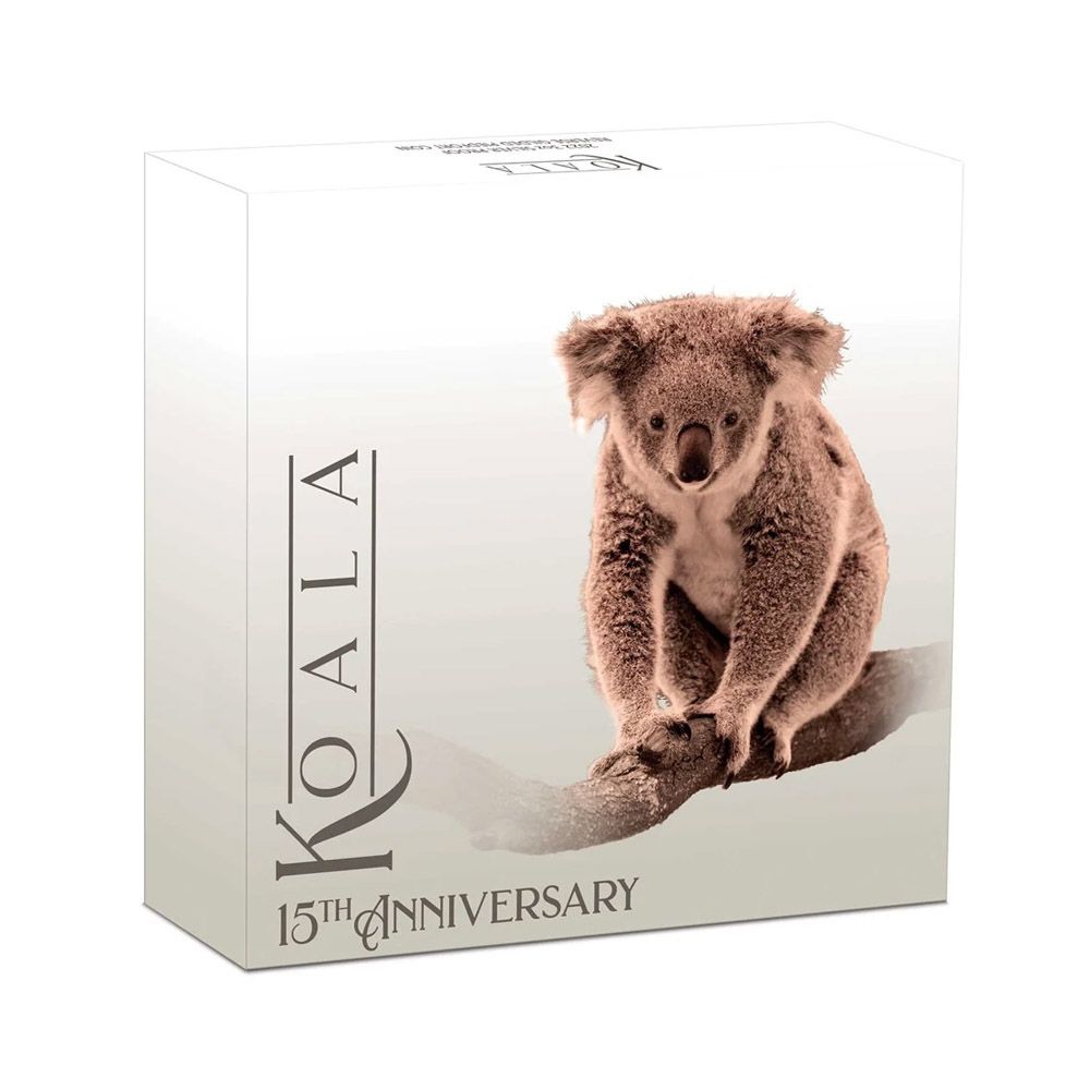 2022 Australia 3 oz Silver Australian Koala 15th Anniversary Gilded Coin