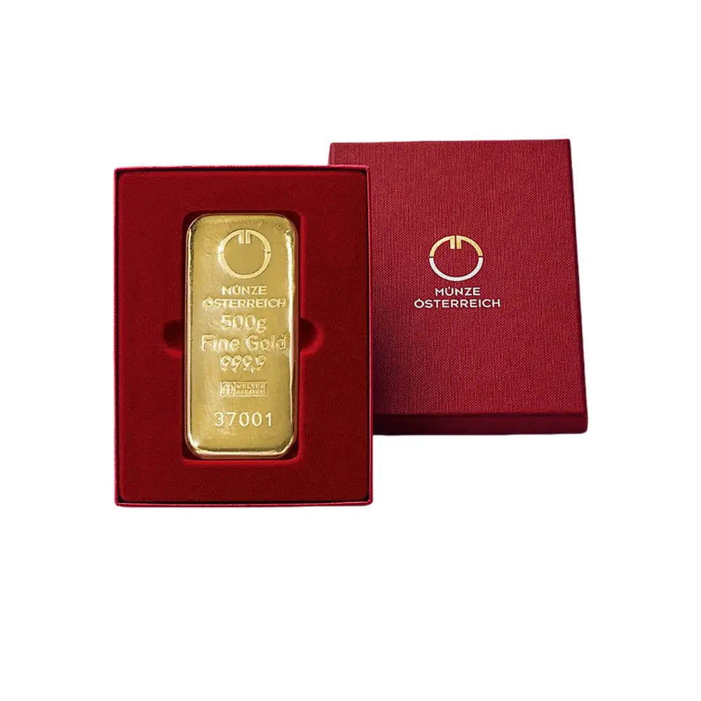 500g Austrian Mint Gold Cast Bar