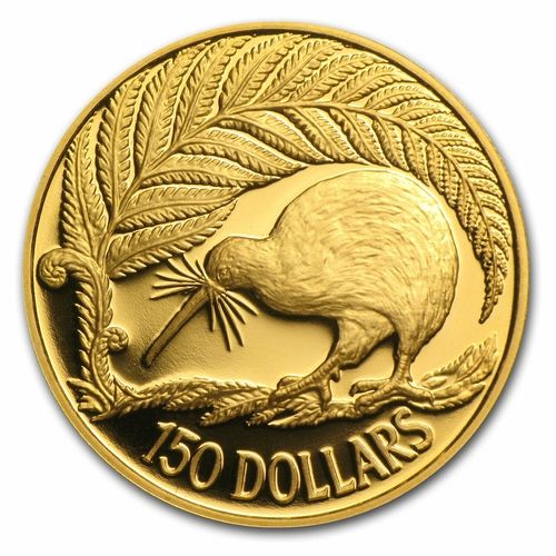 1990 New Zealand 1/2oz Proof Gold $150 Kiwi Coin