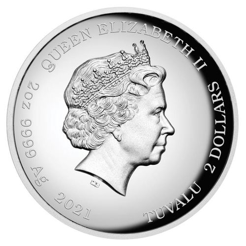 2021 2oz Homer Simpson .9999 Silver Proof HR Tuvalu Coin