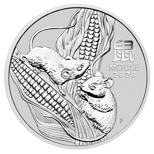 2020 Australia 1oz Silver Lunar Year of the Mouse BU Coin - Perth Mint
