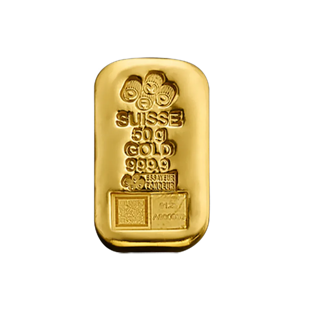 50g PAMP Suisse Gold Cast Bar (NEW)