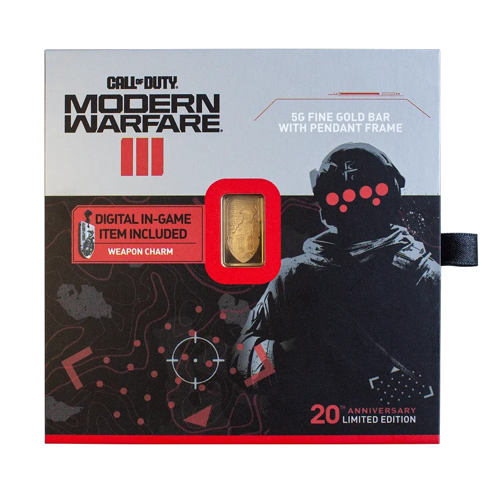 5 g PAMP Call of Duty®: Modern Warfare® III Gold Bar With Pendant Frame & Bonus In-Game Weapon Charm