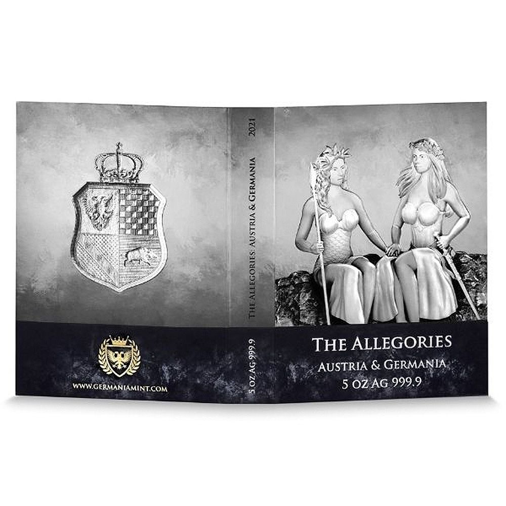 2021 50 Mark 5 oz Allegories .9999 Fine Silver Round - Germania Mint