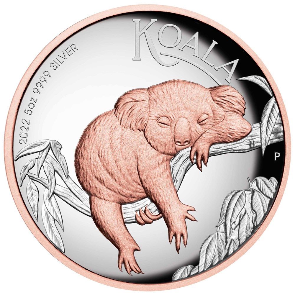 2022 5oz Silver Proof HR Gilded Australian Koala-1