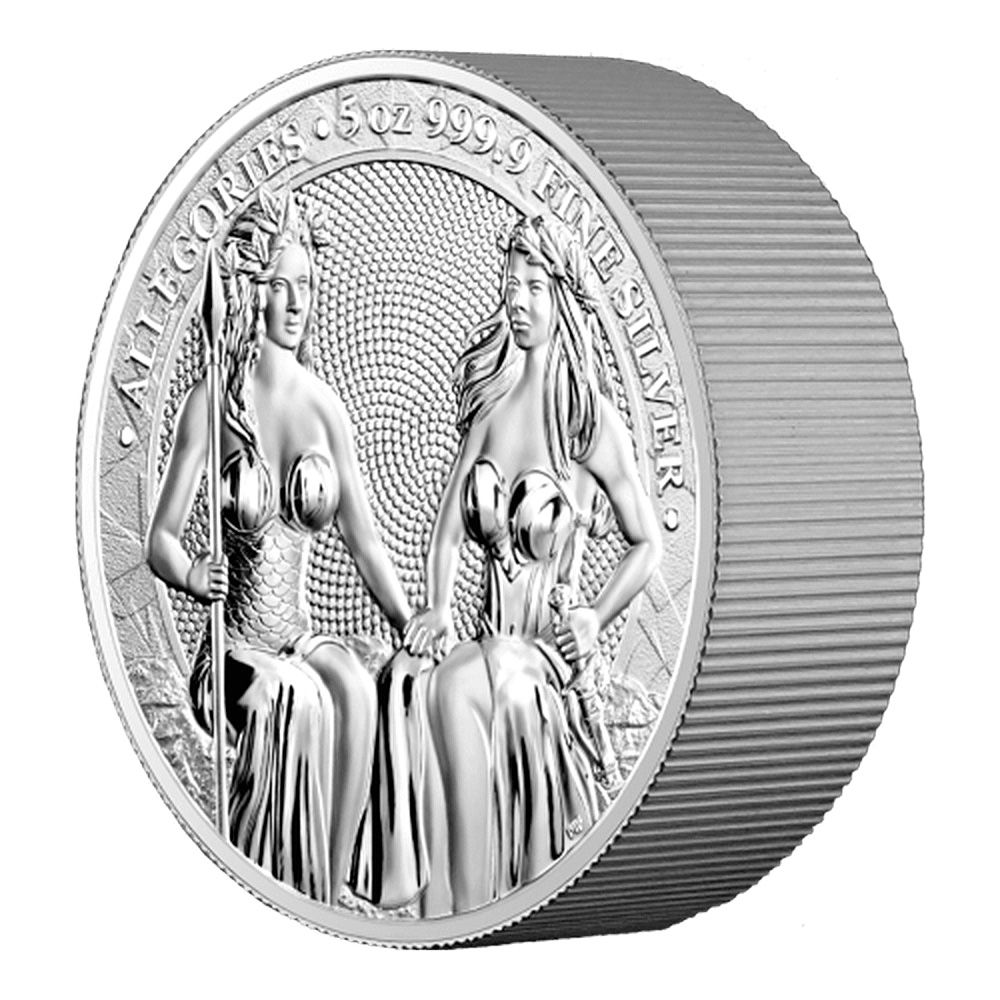 2021 50 Mark 5 oz Allegories .9999 Fine Silver Round - Germania Mint