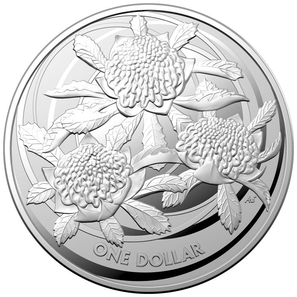 2022 1 oz .999 Silver Wildflowers of Australia Waratah Queen Elizabeth BU Coin
