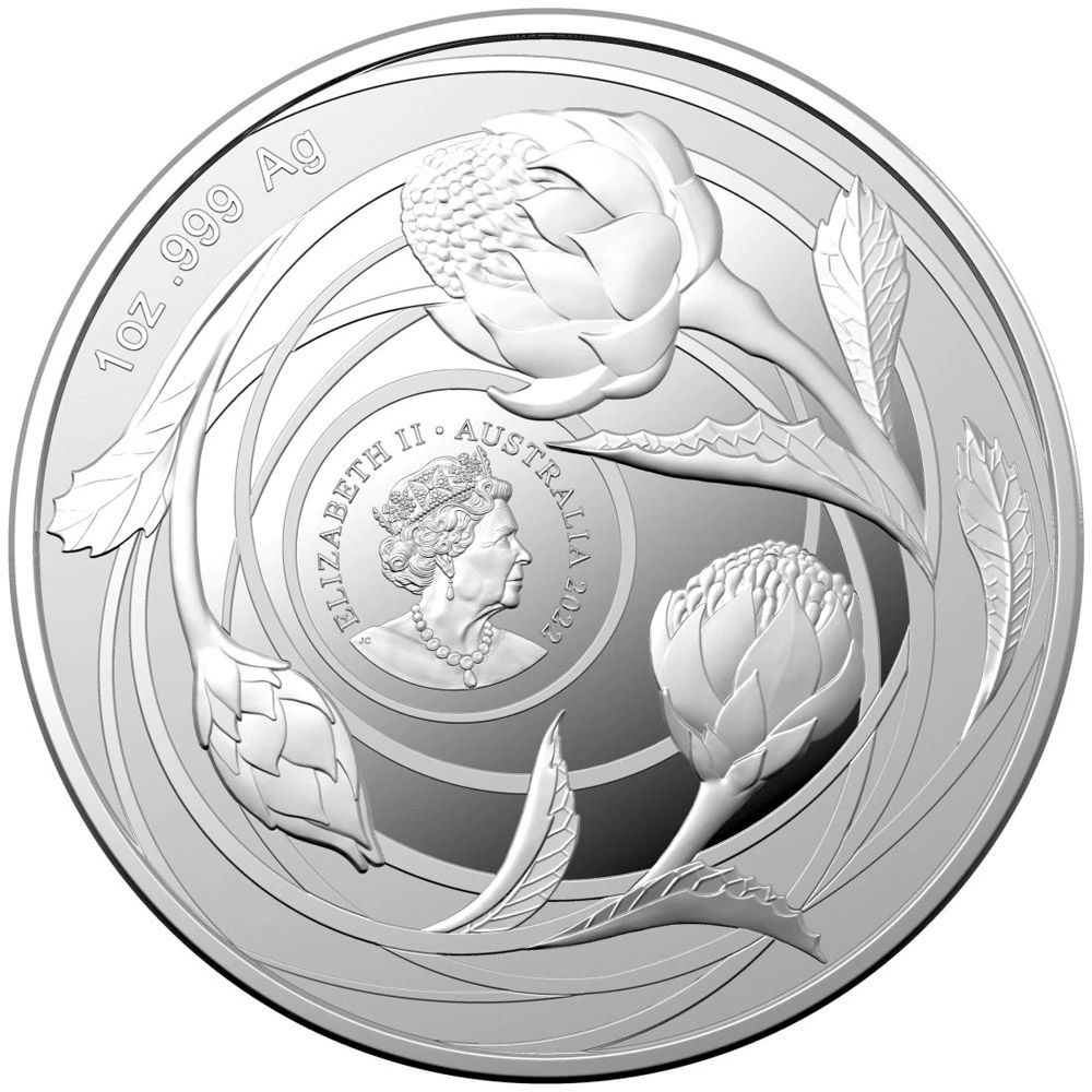 2022 Australia Wildflower Waratah 1oz Silver BU Coin-2