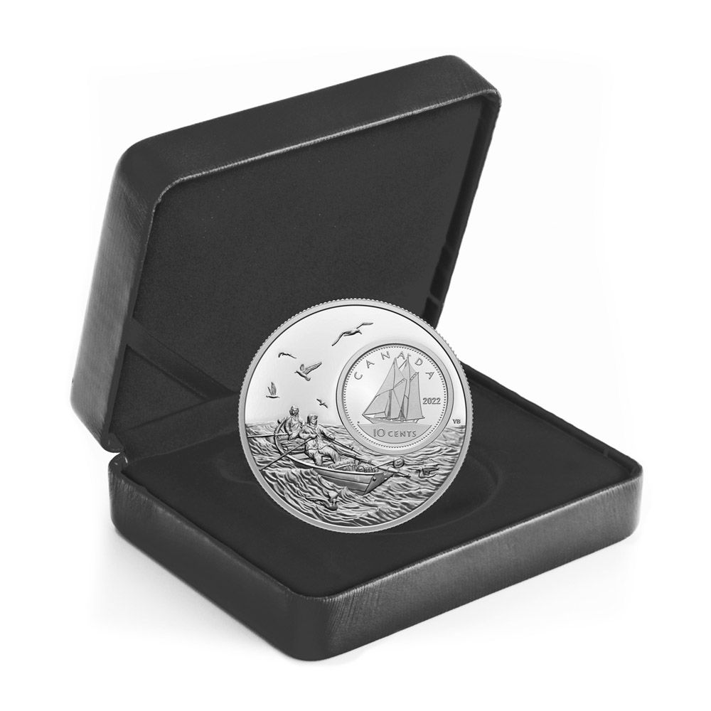 2022 Canada 5 oz .9999 Silver The Bigger Picture - The Bluenose 10c Proof Coin