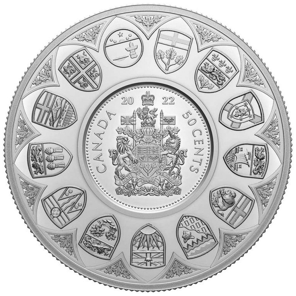 2022 Canada 50 cent 5 oz. Pure Silver The Bigger Picture Coat of Arms Coin - RCM
