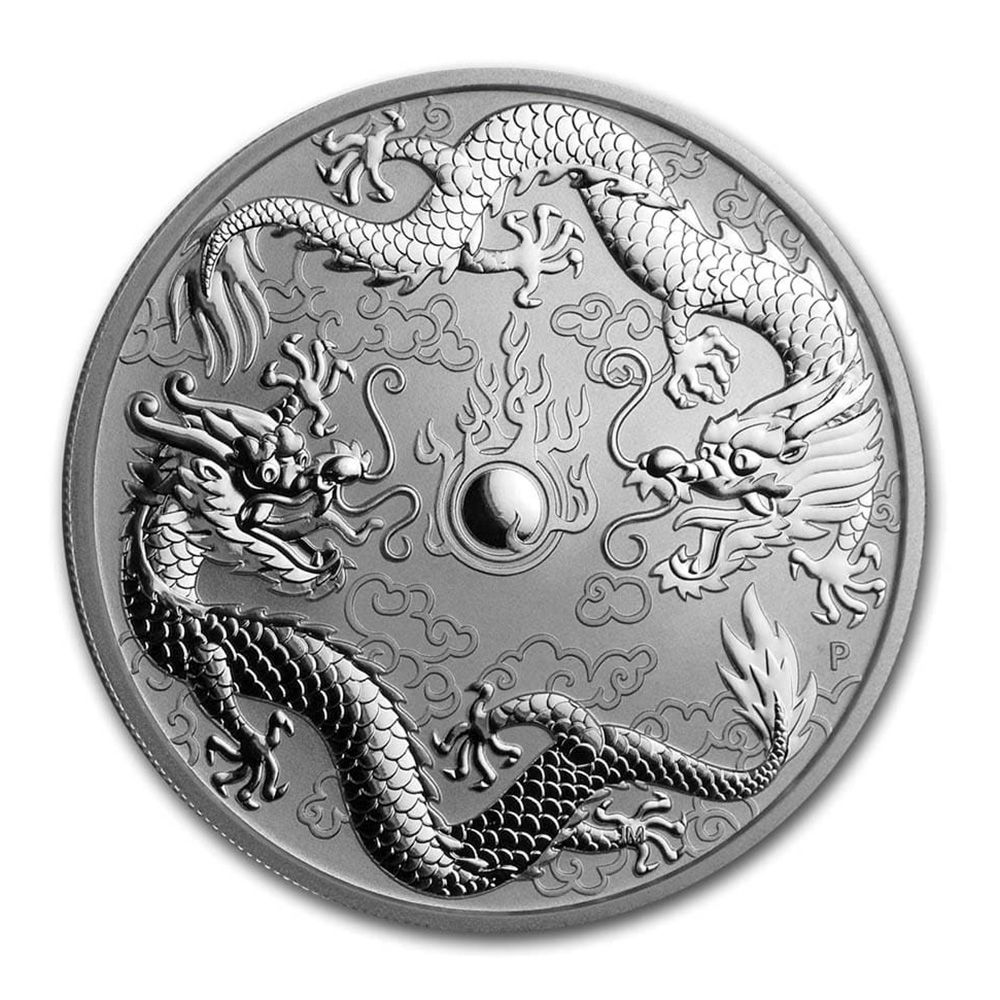 2019 1oz Double Dragon .9999 Silver BU Coin