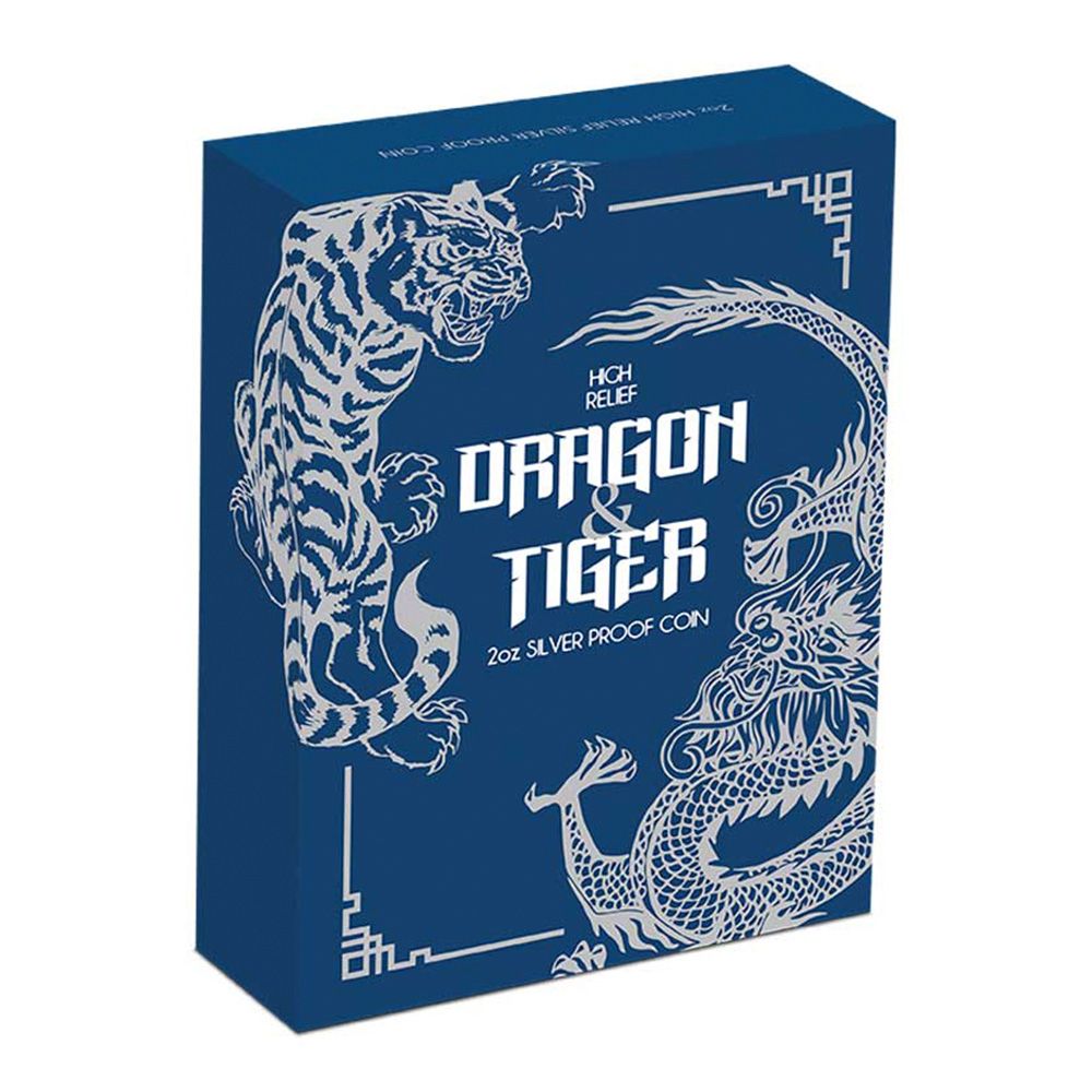 2018 Dragon & Tiger 2oz Silver Proof High Relief Coin