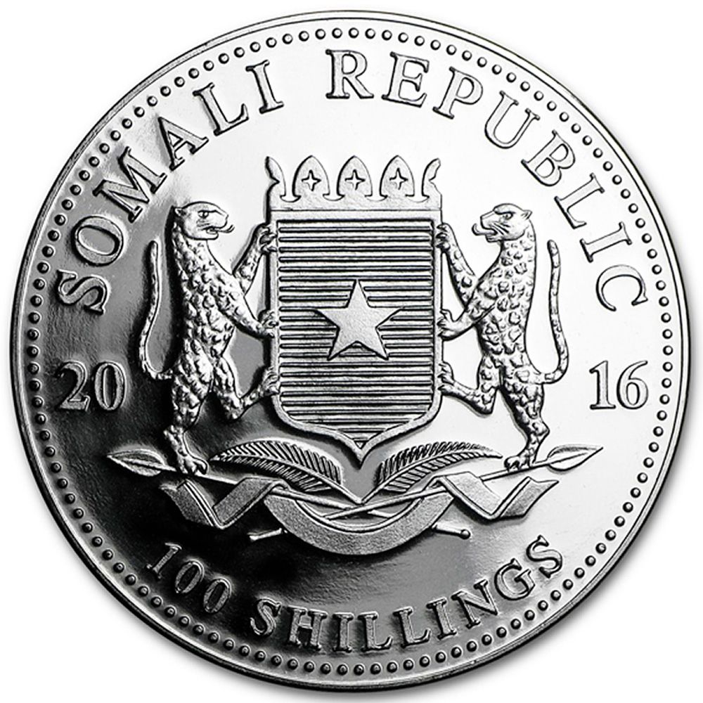 2016 1oz Silver Somalia African Elephant Bullion Coin