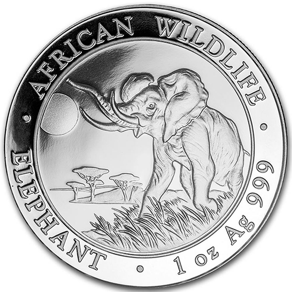 2016 1oz Silver Somalia African Elephant Bullion Coin