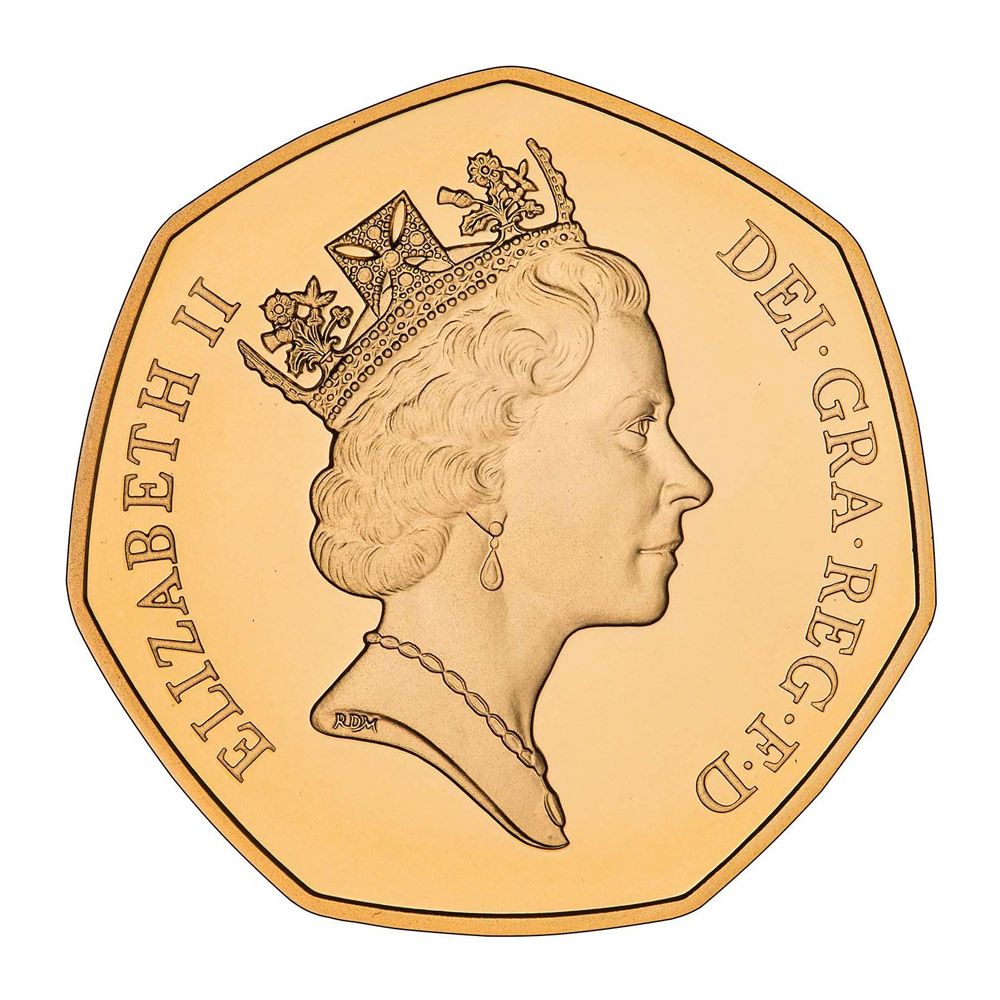 1992-1993 Royal Mint 26.32g 22ct Gold Proof Fifty Pence Coin 2