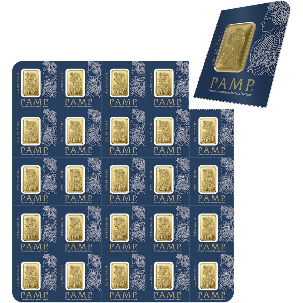 25 x 1g PAMP Suisse Gold Minted Bars