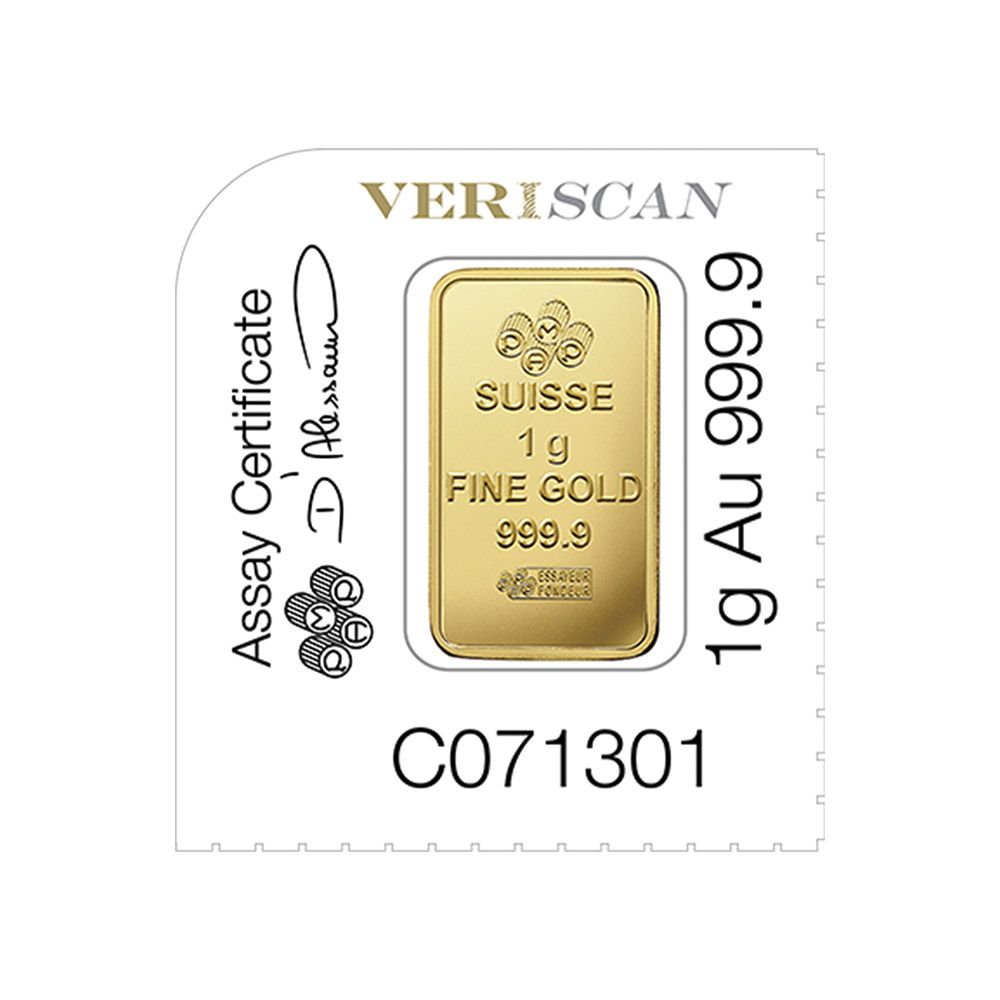 25 x 1g PAMP Suisse Gold Minted Bars