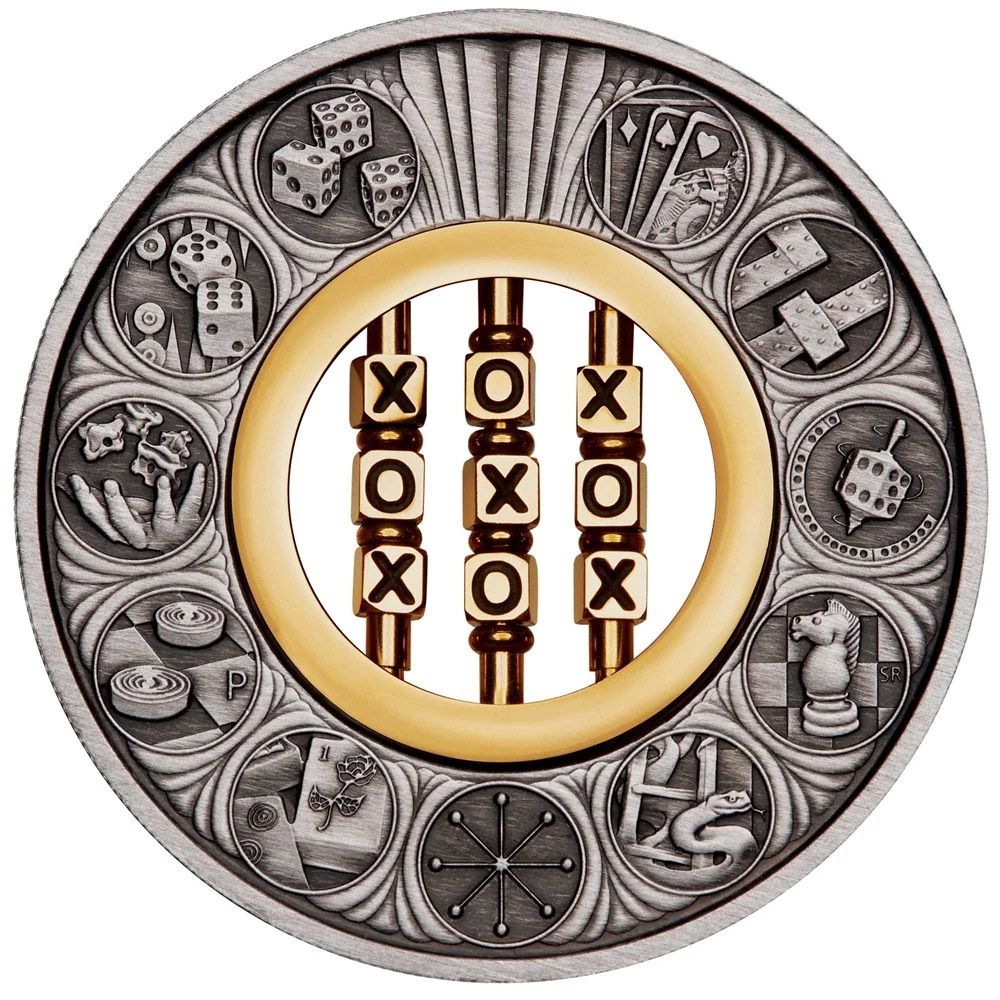 2022 2oz Perth Mint Silver Antiqued Coin - Games Through the Ages