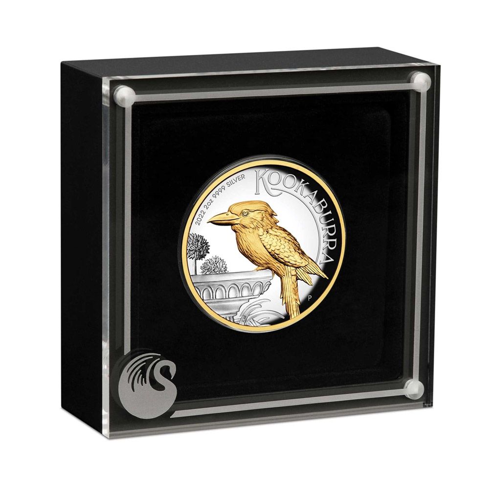 2022 Australian Kookaburra 2oz Silver Proof Gilded High Relief Coin 4