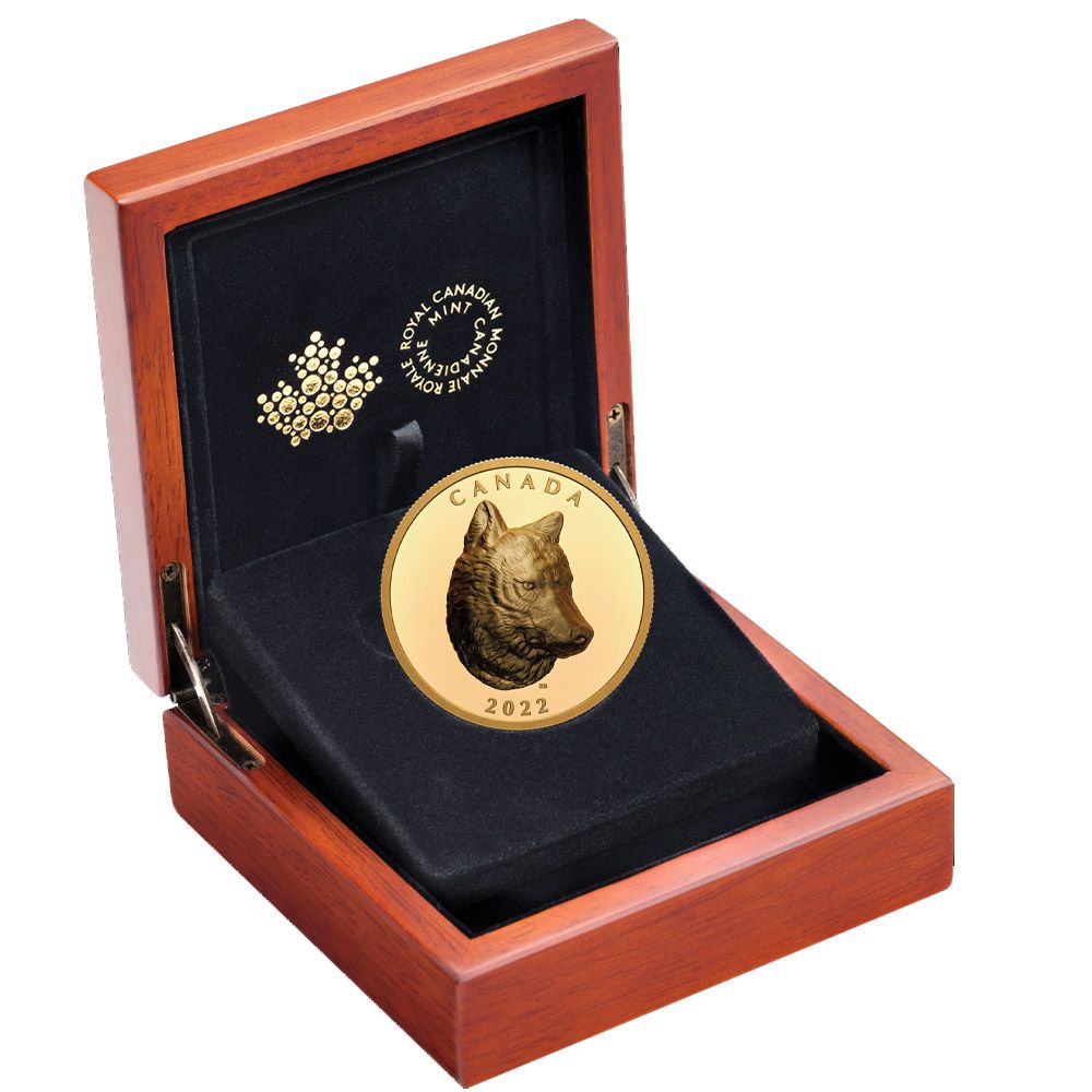 2022 $250 1oz Extraordinary HR Gold Coin - Timber Wolf-4
