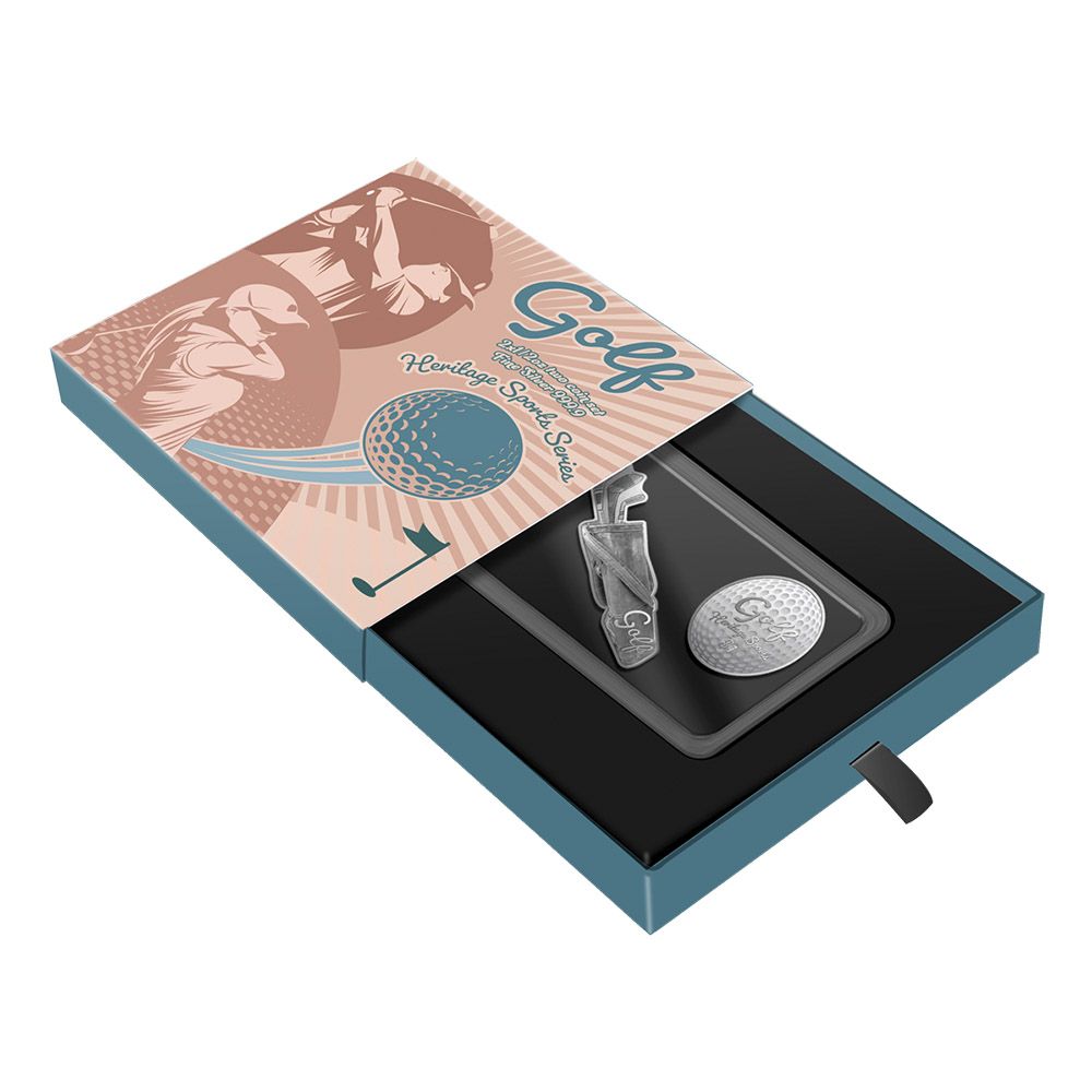 2022 Solomon Islands 1/2 oz Silver Heritage Sports Series Golf 2 Coin Set - PAMP