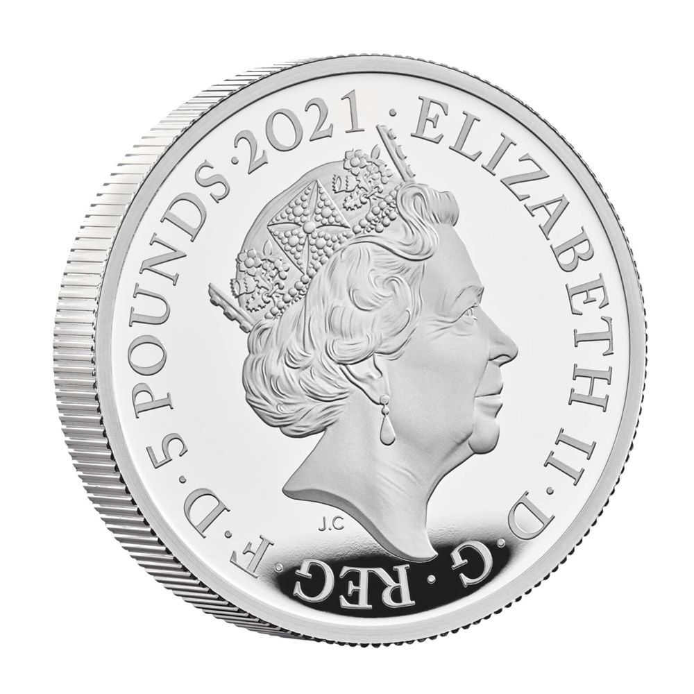 2021 5oz UK Gothic Crown Portrait .999 Silver Proof Coin 3