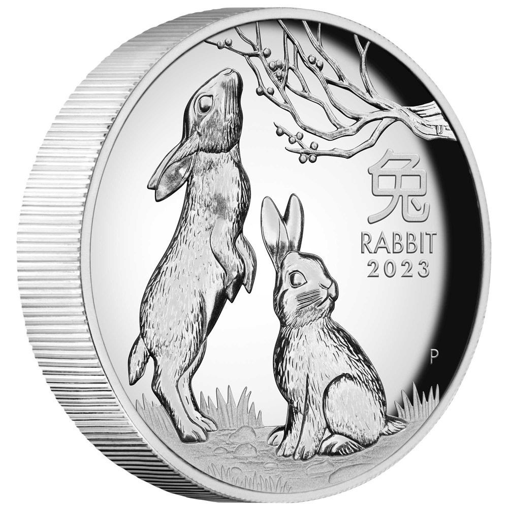 2023 1oz Perth Mint Year of the Rabbit Silver Proof High Relief Coin-1