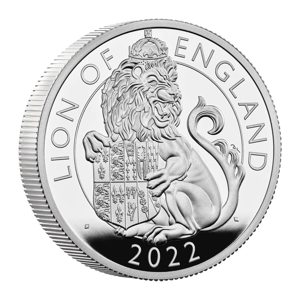 2022 UK 2 oz Silver Tudor Beast The Lion of England Proof Coin - The Royal Mint
