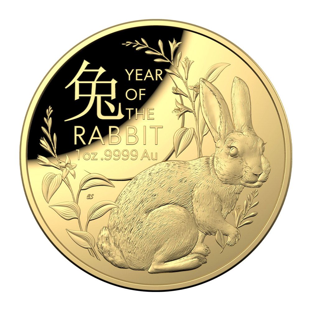 2023 Australia 1 oz Gold $100 Year of The Rabbit Proof Domed Coin - RAM