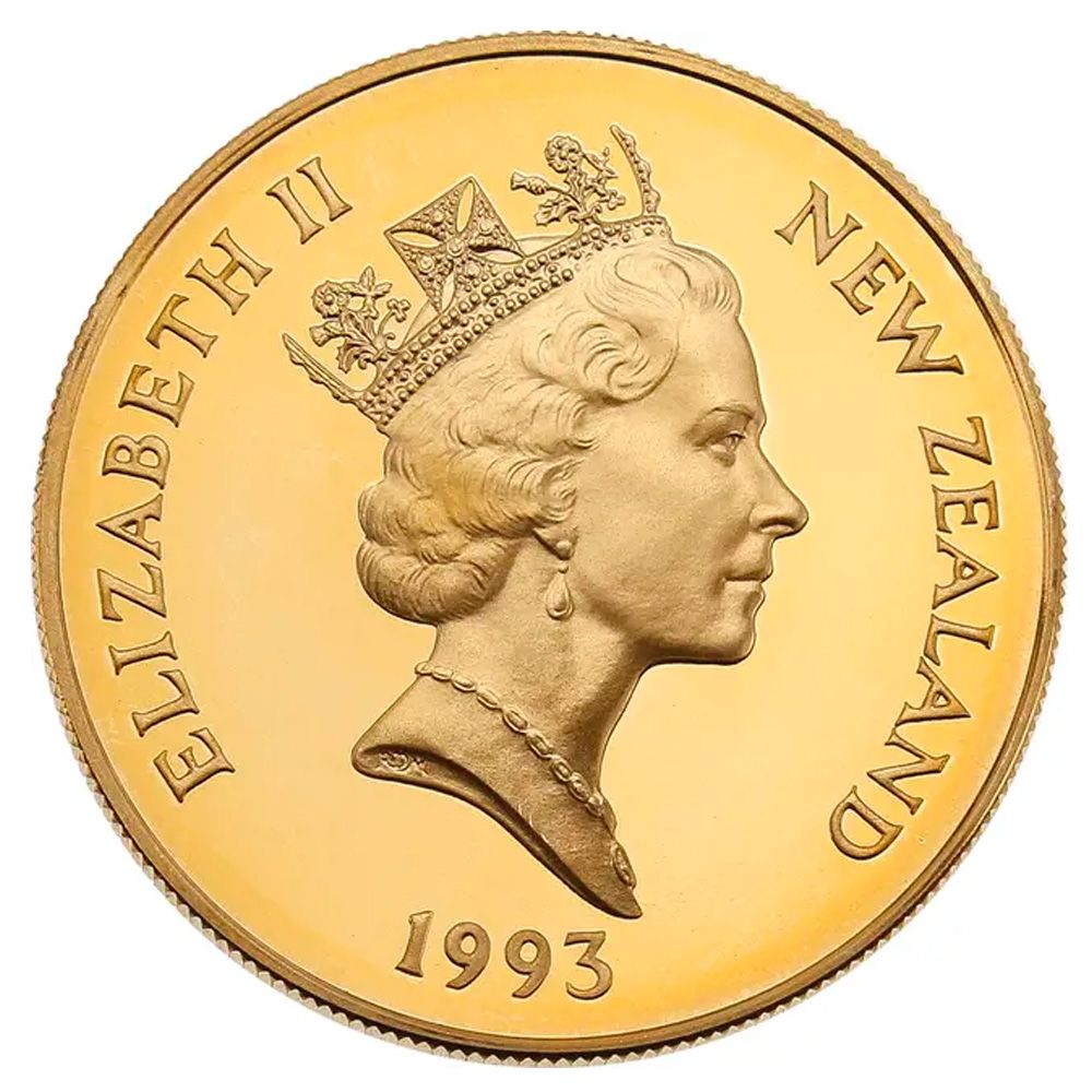 1993 $5 Gold Proof New Zealand Coronation 40th Anniversary-2