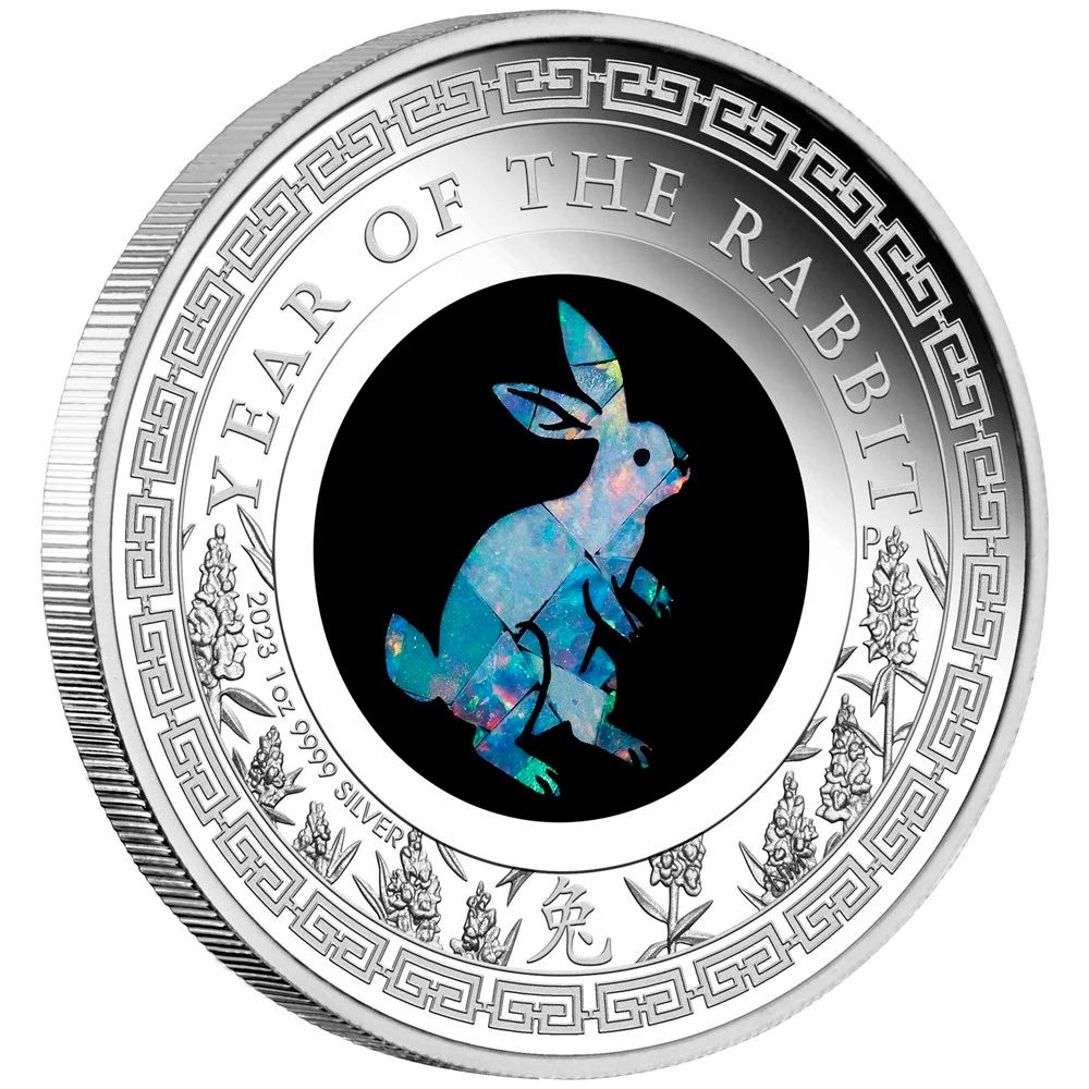 2023 1oz Australian Opal Lunar Series "Year of the Rabbit" Silver Proof Coin-2