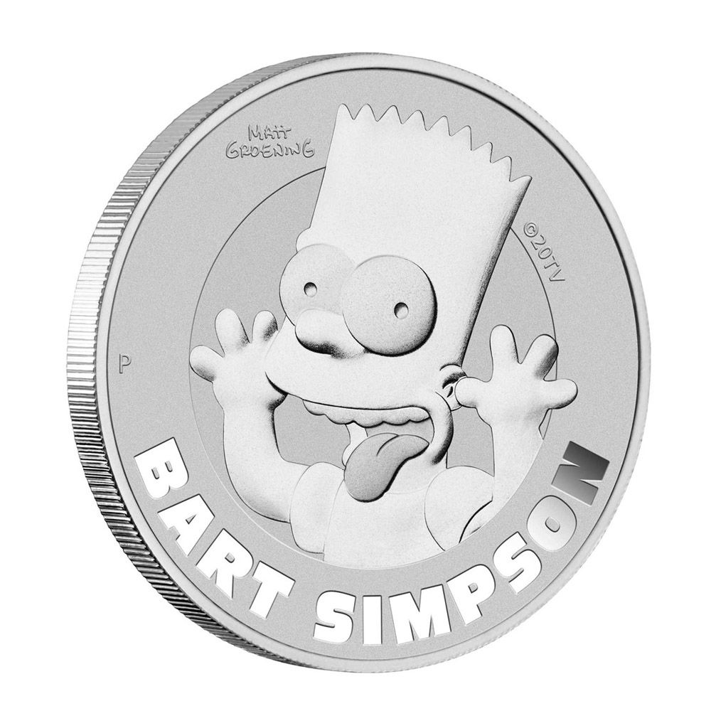 2022 Australia 1 oz Silver The Bart Simpson Proof Coin In Card - Perth Mint