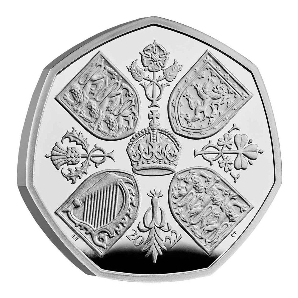 2022 50p Silver Proof Piedfort Memorial Coin Her Majesty Queen Elizabeth II