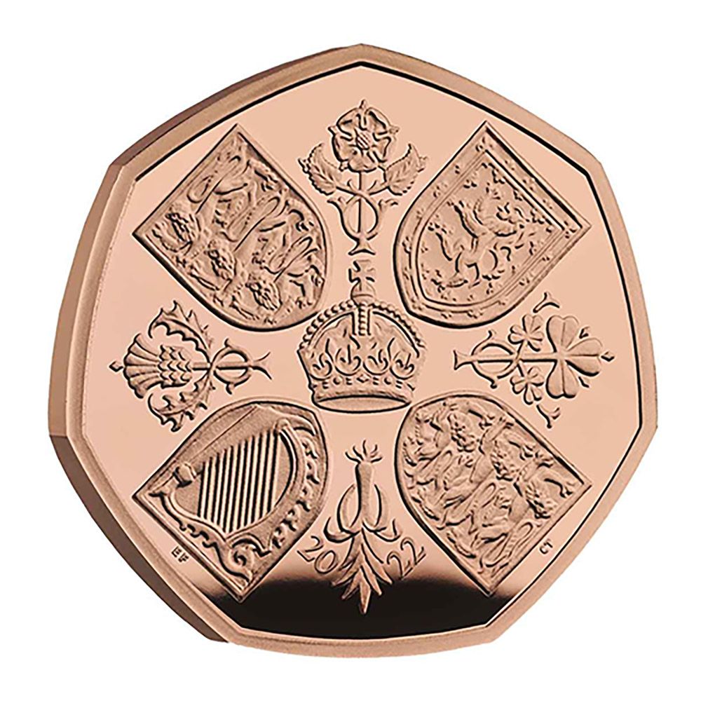 2022 50p Gold Proof Piedfort of Her Majesty Queen Elizabeth II-3