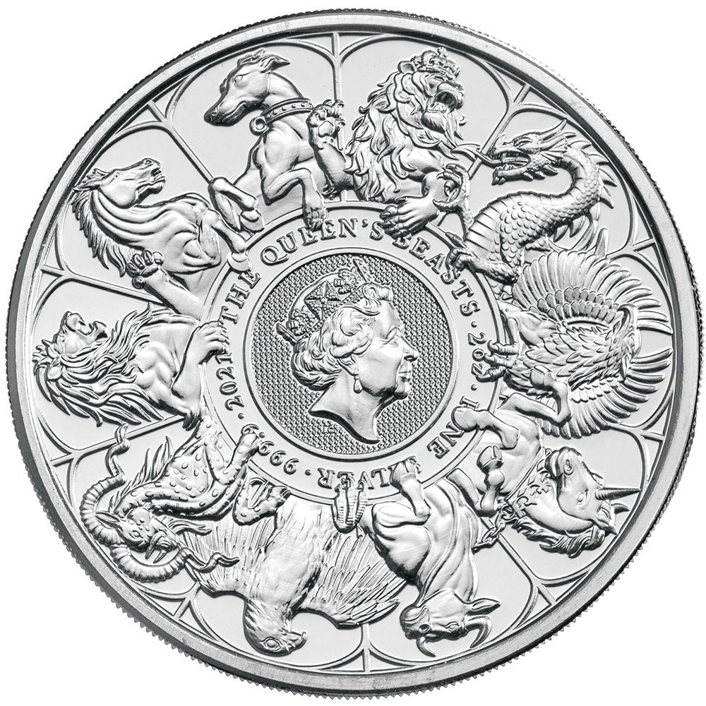2021 2oz Silver The Queen's Beasts Bullion Coin (Pre-Owned)