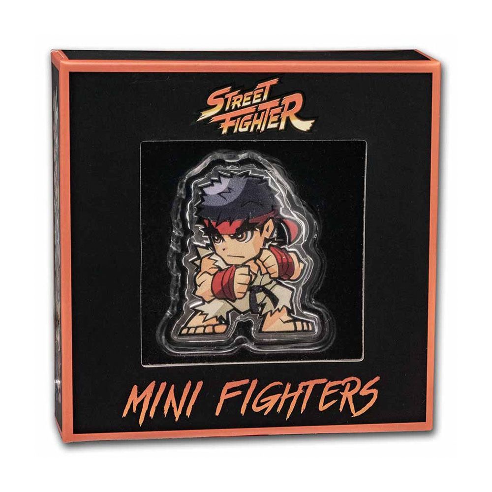 2021 Fiji 1 oz Silver Fiji Street Fighter Mini Fighters Ryu Colorized Proof Coin