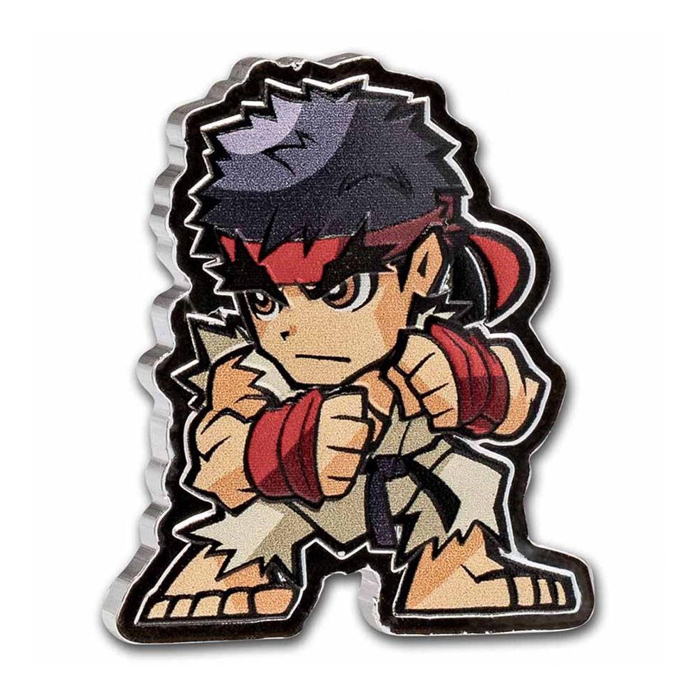 2021 Fiji 1 oz Silver Fiji Street Fighter Mini Fighters Ryu Colorized Proof Coin
