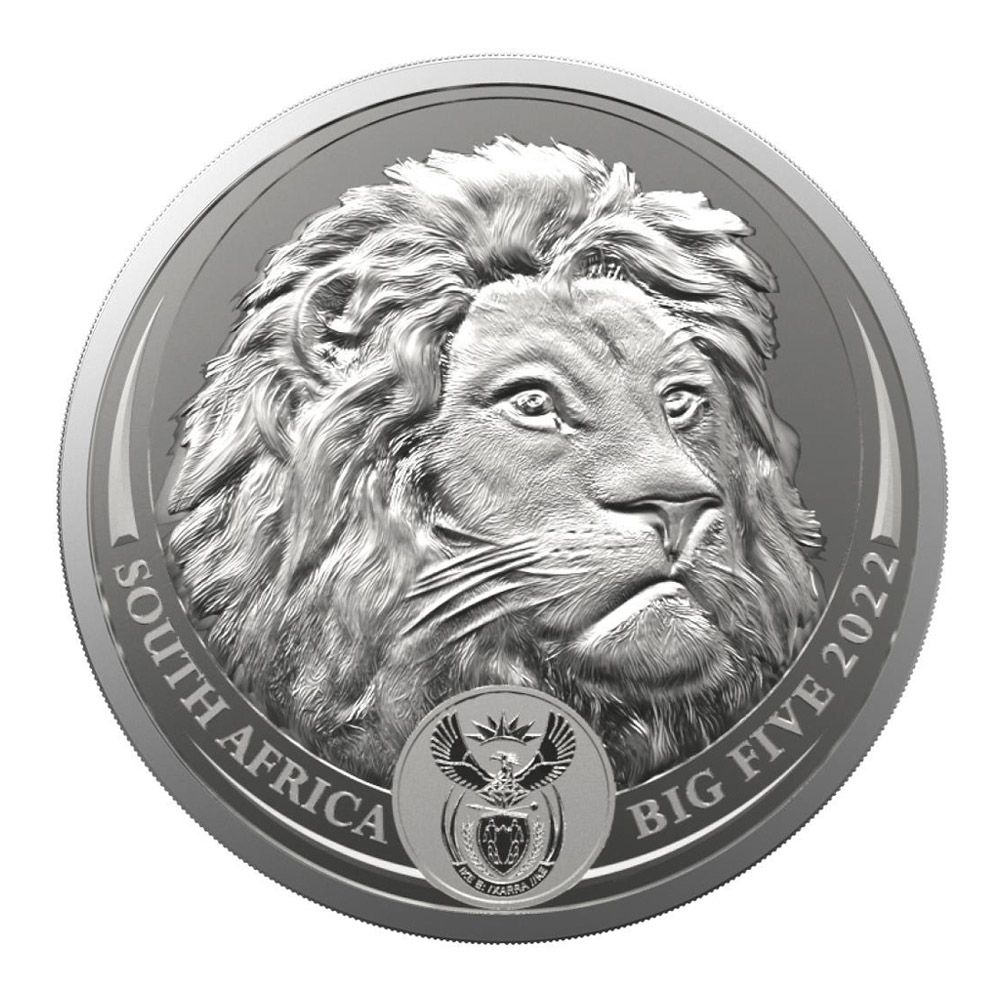 2022 SA Mint 1 oz Silver 10 Rand South Africa Big 5 II Double Lion Proof Coin Set